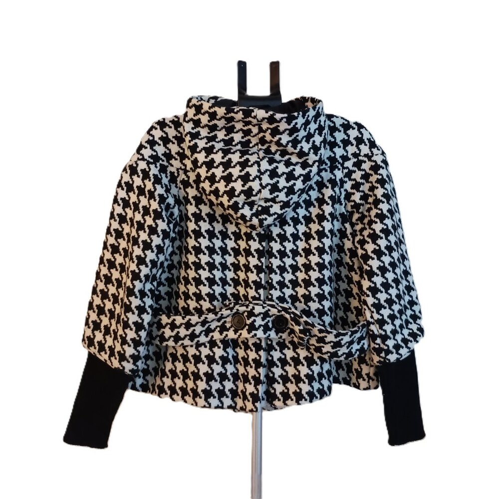 Therapy Houndstooth Swing Jacket Black & White Audrey Hepburn Style Women’s M - Picture 3 of 15